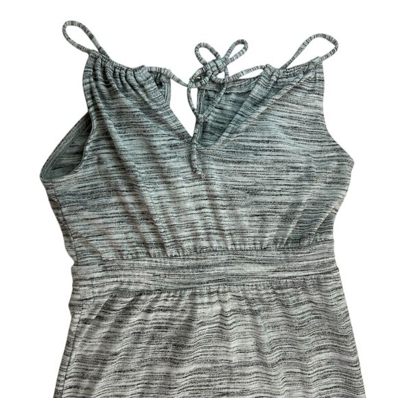 Banana Republic Womens Dress Maxi Halter Tie Neck Sz Xxs Heathered Gray Keyhole - Picture 7 of 15